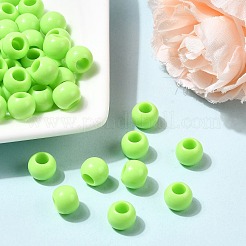 不透明アクリルヨーロピアンビーズ  大穴ビーズ  ラウンド  淡緑色  10mm  穴：4.6mm  約：1200個/ 500 G&nbsp;SACR-ZX012-17D