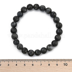 Эластичные браслеты из натуральных бусин из ларвикита&nbsp;BJEW-F380-01-B14