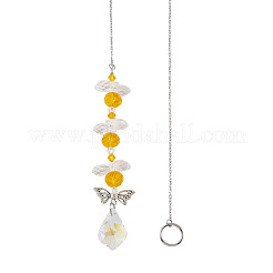 3 atrapasol colgante de vidrio con forma de hoja&nbsp;HJEW-TADJ0015
