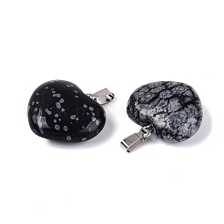 Natur Schneeflocken-Obsidian Anhänger&nbsp;G-N362-05P-01