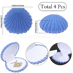 4 шт. бархатные шкатулки для хранения украшений в форме ракушки&nbsp;VBOX-DJ0001-02D