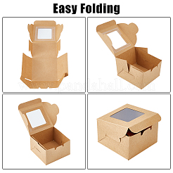 Квадратные подарочные коробки для хранения крафт-бумаги CON-WH0095-81A-01