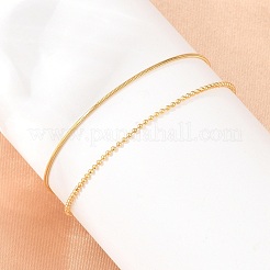 Doppellagige Armbänder aus Edelstahl 304 mit Kugel- und Schlangenkette für Damen&nbsp;BJEW-D460-06G