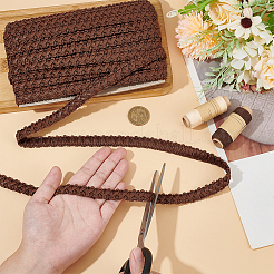 15 ярд плетеной кружевной ленты из искусственной кожи WL-WH0003-02D