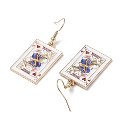 Серьги-подвески в виде игральных карт из эмали&nbsp;EJEW-JE06401