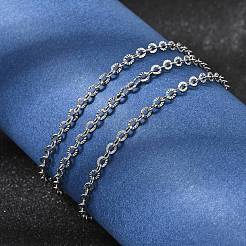 12 Stück 2.4 mm 304 Edelstahl strukturierte Kabelkette Halskette für Damen und Herren&nbsp;NJEW-H093-18P-02
