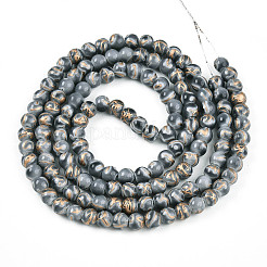 Chapelet de perles en verre baking paint&nbsp;DGLA-N010-6mm-09