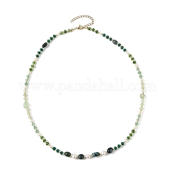 Colliers de perles composées de pierres précieuses mélangées et de perles d'eau douce naturelles&nbsp;NJEW-JN06468-02