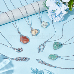 9 шт. 9 стиля 304 нержавеющая сталь пустой мешочек макраме изготовление ожерелья&nbsp;NJEW-WR00005