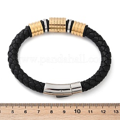 Плетеные браслеты из кожаного шнура из микрофибры BJEW-D304-12G