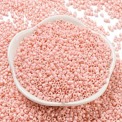 焼付塗装ガラスシードビーズ  シリンダー  ピンク  2.5x2mm  穴：1.4mm  約45359個/ポンド&nbsp;SEED-S042-05A-32
