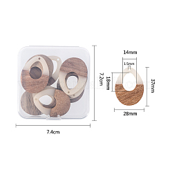 Подвески из смолы и дерева RESI-OL0001-11C