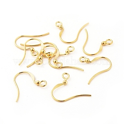 18KGP本金メッキスターリングシルバーピアスフック  15mm  穴：1.5mm  ピン：0.7mm&nbsp;STER-K015-H124-G