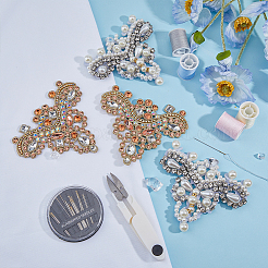 4 stücke 2 stil abs imitation perle crown schuh blume&nbsp;DIY-FH0005-69