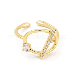 Открытые манжеты из латуни с микропаве и прозрачным фианитом&nbsp;RJEW-G309-24G