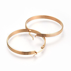 201 серьги-кольца из нержавеющей стали EJEW-A054-52G