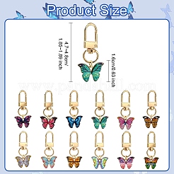 6 шт. подвеска в виде бабочки из сплава эмали&nbsp;HJEW-YW00062-01