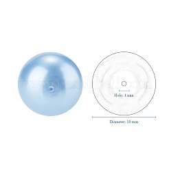 10мм около 100шт стеклянный жемчуг бисер светло-голубой крошечный атласный блеск свободные круглые бусины в одной коробке для изготовления ювелирных изделий HY-PH0001-10mm-006