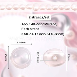 2連天然淡水養殖真珠ビーズ連  研磨両側  乳白色  6~7x5.5~8x4~6mm  穴：0.5~0.6mm  約48~50個/連  13.58~14.17インチ（34.5~36cm）&nbsp;PEAR-ME0001-08