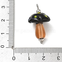 Pendentifs en acier inoxydable 304 avec travail du verre soufflé artisanal à la flamme.&nbsp;LA-CBA4231-01D-P