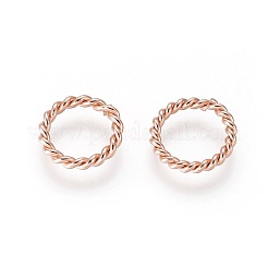 304ステンレススチールオープン丸カン  ツイストラウンド  ローズゴールド  10x1.5mm  内径：7mm&nbsp;STAS-F191-11RG-B