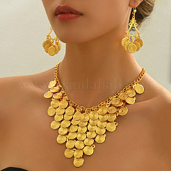 Наборы из серег и ожерелий из сплава монет и кисточек для женщин YU2332