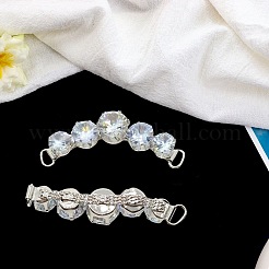 2 pieza de clips para hebillas de zapatos de circonita cúbica micropavé de latón&nbsp;KK-DJ0001-20