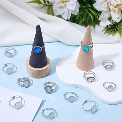 16 stücke 4 arten 304 edelstahl ovsl manschette ring komponenten&nbsp;RJEW-SC0001-38