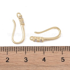 真鍮製マイクロパヴェキュービックジルコニアピアスフック  釣り針  ゴールドカラー  17.5x7x2.5mm  穴：1mm&nbsp;KK-U008-12G