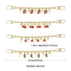 4 pz 4 stili lega strass con perline acriliche ciondolo catena cavo borsa catene decorative&nbsp;HJEW-FS00060-01