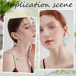 60 шт. 3 стиля фурнитуры для сережек с застежкой-молнией из нержавеющей стали 304&nbsp;STAS-SC0008-14