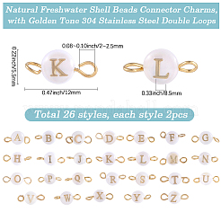 2 sachet de perles de coquillage d'eau douce naturelles avec connecteurs&nbsp;FIND-SC0021-02
