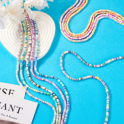 10 нить 10-х цветных бусин из полимерной глины ручной работы&nbsp;CLAY-TA0001-52