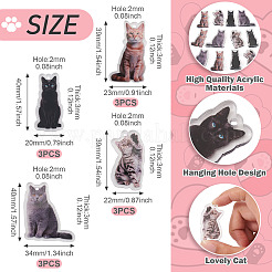 8шт 4 стиля акриловые подвески с принтом&nbsp;OACR-TA0004-14A