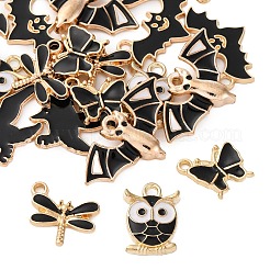 24шт 6 стиля подвески из легкого золотого сплава с эмалью&nbsp;ENAM-FP0002-40