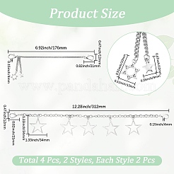 4 stücke 2 arten stern legierung charme boot strap ketten&nbsp;AJEW-CP0006-44