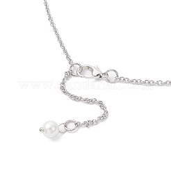 Женские ожерелья из нержавеющей стали 304 с подвеской в виде принца с короной NJEW-JN05447-01