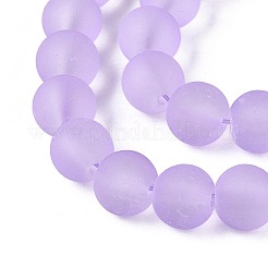 Fili di perline di vetro trasparenti per pitturare&nbsp;GLAA-S031-8mm-25