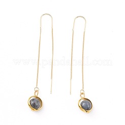 Болтающийся серьги природный драгоценный камень EJEW-JE03592