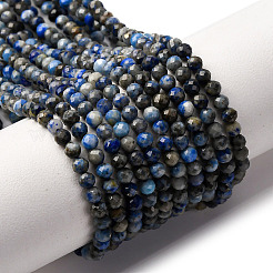 Нитки бусины из натурального ляписа-лазури G-L629-B01-3mm-02