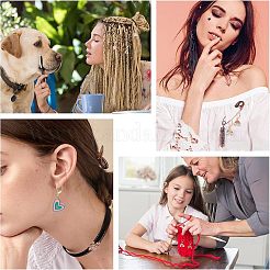 8 шт. 8 стильных эмалевых висячих серег с застежкой-русалкой в виде радуги HJEW-NB0001-35