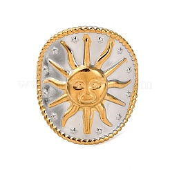 Двухцветные манжетные кольца из нержавеющей стали 304 RJEW-S635-01GP-J