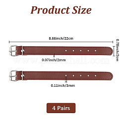 4 пара ремней для велосипедной корзины из искусственной кожи&nbsp;AJEW-CL0001-32B