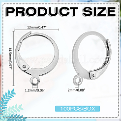 100 pz 304 acciaio inossidabile chiusura a leva per orecchini&nbsp;STAS-ME0001-24