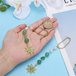 2 шт. подвесные украшения из сплава солнца и стекла&nbsp;AJEW-ME0001-52B