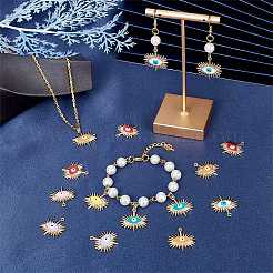 28шт 7 цвета сплава эмалевые подвески&nbsp;ENAM-SC0002-45