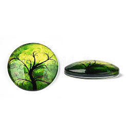 A metà intorno / cupola albero modello di vetro cabochon flatback per i progetti fai da te&nbsp;LS-GGLA-Q037-25mm-M28-06