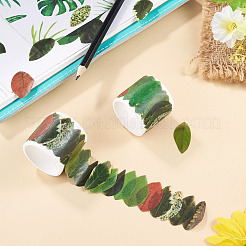 カード作りに使える秋の葉っぱの紙テープステッカー  芸術品や工芸品のプロジェクト  スクラップブック  カラフル  30~31x14~20mm  ステッカー50枚/ロール&nbsp;DIY-TAC0032-23F