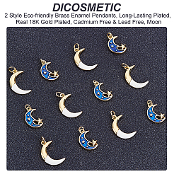 12шт 2 стильные экологически чистые подвески из латуни с эмалью&nbsp;KK-DC0001-81