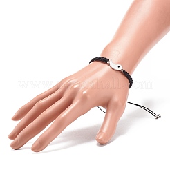 Набор плетеных браслетов из бисера с эмалью Инь Ян BJEW-JB08557